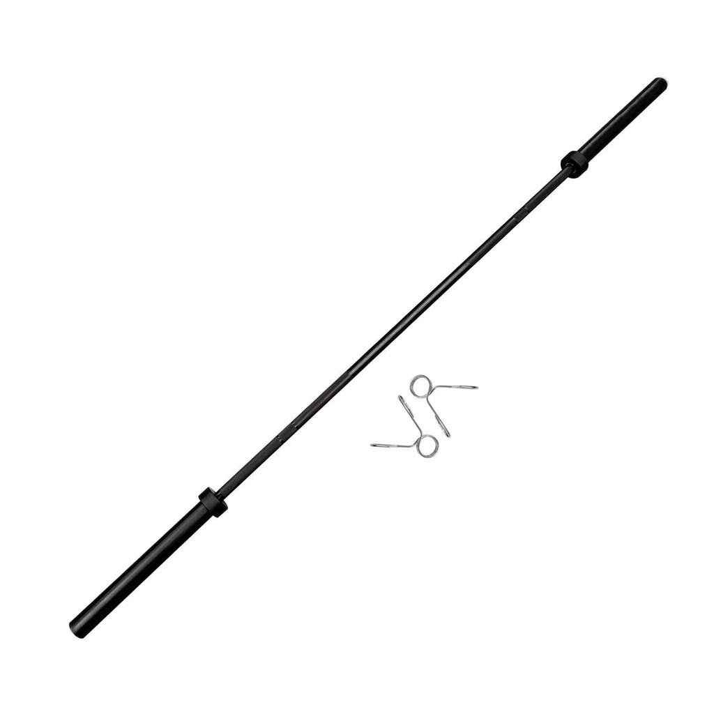 [199] BARRA OLÍMPICA NEGRA, BUJE DE BRONCE 2.20M CON SEGUROS TAYGA
