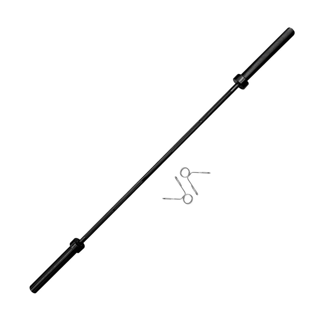 BARRA SEMIOLÍMPICA NEGRA, BUJE DE BRONCE 1.81M CON SEGUROS TAYGA