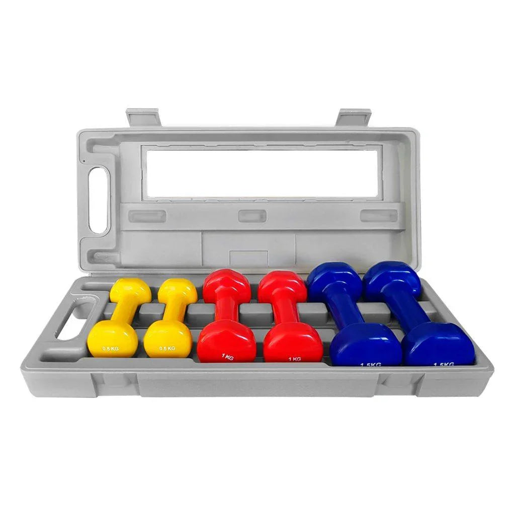 [287] SET 3 PARES MANCUERNAS VINÍLICAS DE 0.5, 1 Y 1.5 KGS TAYGA