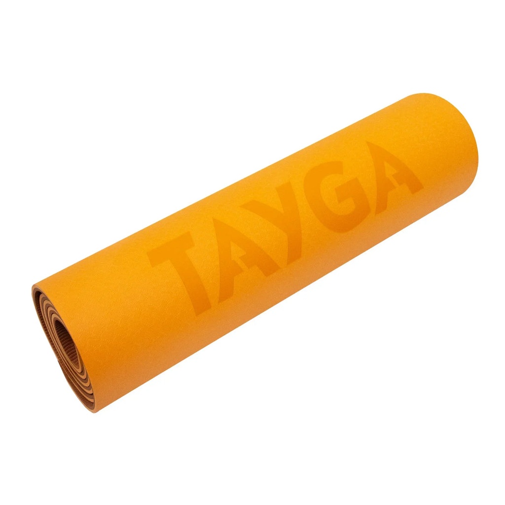 TAPETE PARA YOGA DOBLE VISTA NARANJA/CAFE 8 MM TAYGA