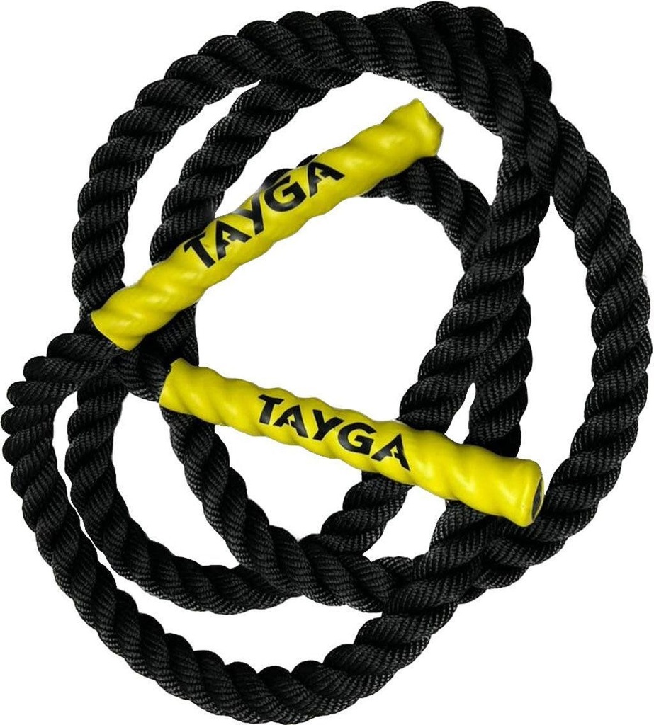 [357] CUERDA PARA BRINCAR NEGRA CON MANGO AMARILLO TAYGA