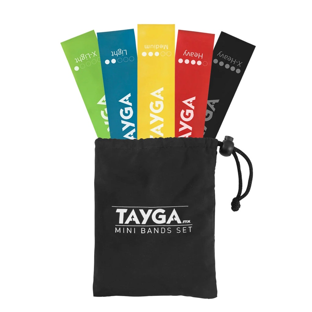 [388] SET TAYGA 5 MINI BANDS DE 5X25CM DE 0.5, 0.9, 1.2, 1.6 Y 2.0 MM TAYGA