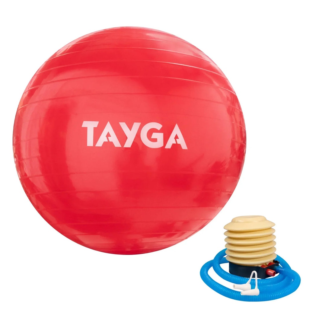 TAYGA PELOTA DE YOGA ROJA CON BOMBA 55CM
