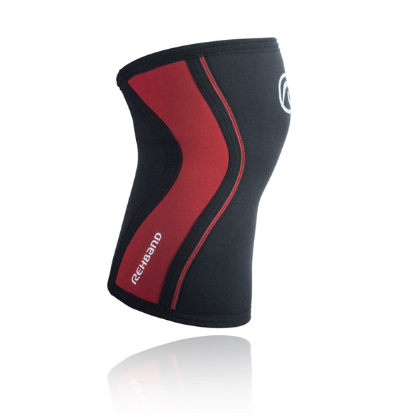 [497] KNEE BLACK / RED 3MM (RODILLERA) REHBAND