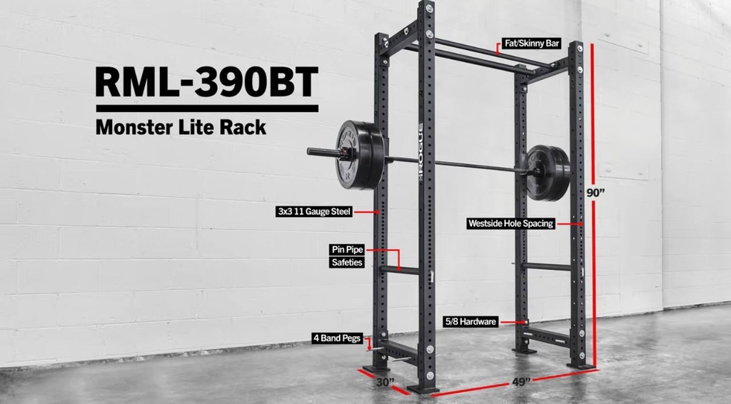 [548] RML-390BT MONSTER LITE BOLT TOGETHER POWER RACK - JAULA DE POTENCIA ROGUE