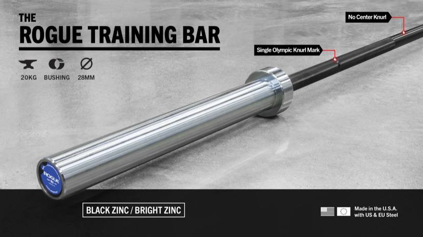[559] ROGUE 28MM TRAINING BAR - BARRA OLÍMPICA