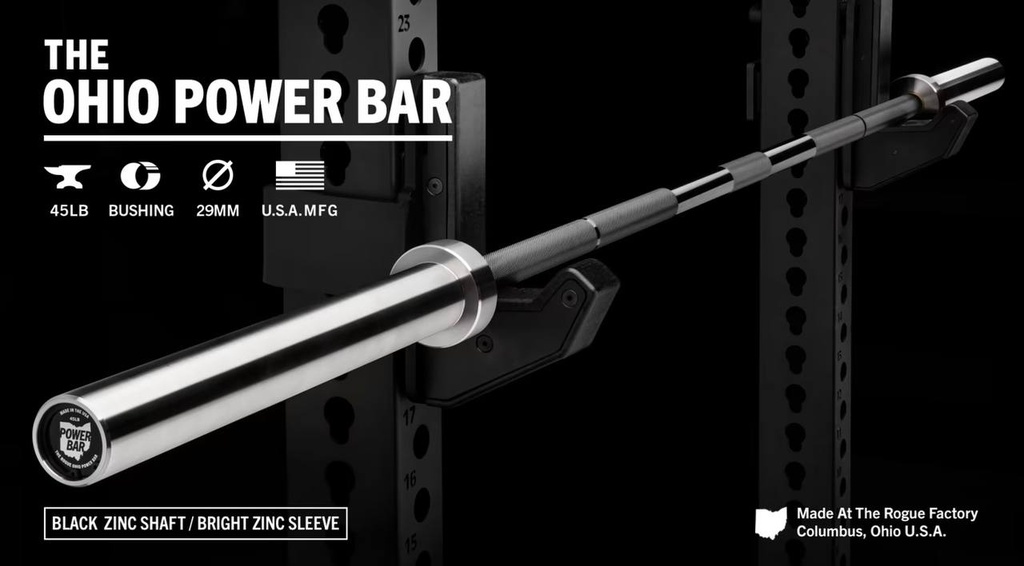 [565] ROGUE 45LB OHIO POWER BAR - BARRA DE ENTRENAMIENTO POWERLIFTING