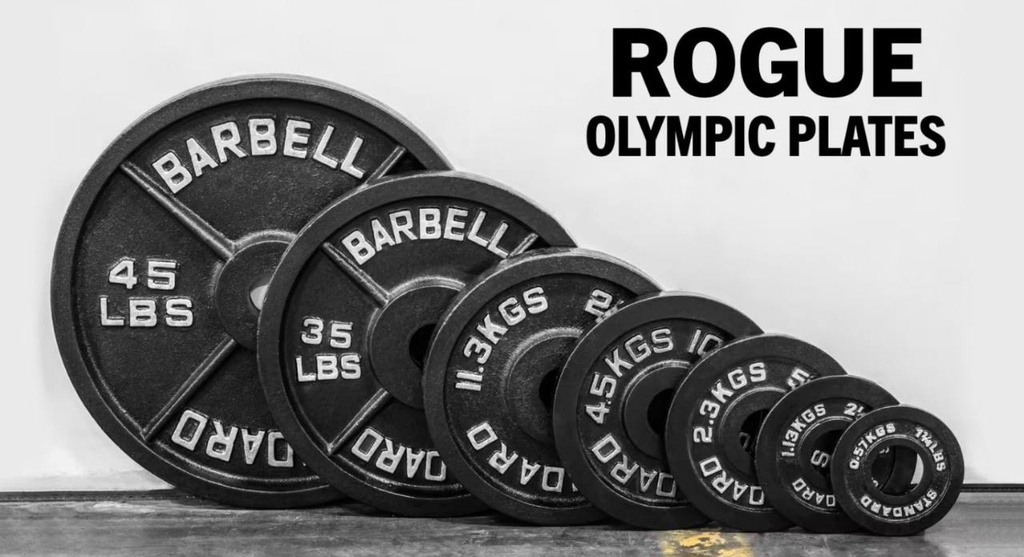 [587] ROGUE BLACK OLYMPIC PLATE - DISCOS OLÍMPICOS METÁLICOS