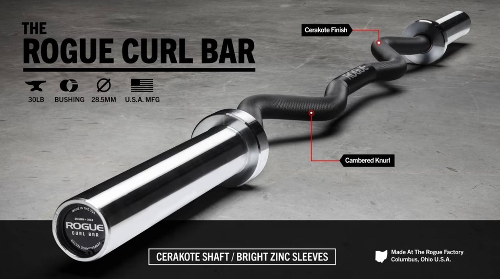 [609] ROGUE CURL BAR CERAKOTE- BARRA Z CURVA