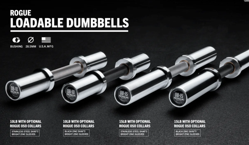 [610] ROGUE DB-15 LOADABLE DUMBBELL - BARRA PARA MANCUERNAS OLÍMPICAS