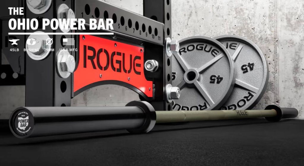 ROGUE OHIO POWER BAR 45LB CERAKOTE - BARRA DE ENTRENAMIENTO POWERLIFTING