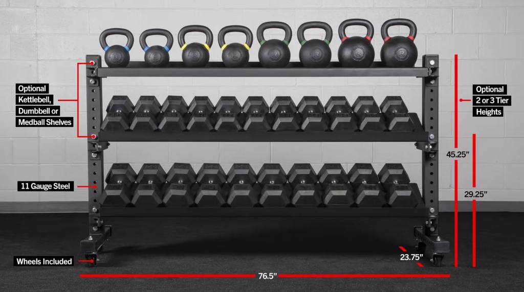 [744] ROGUE UNIVERSAL STORAGE SYSTEM 2.0 (3 NIVELES) - ALMACENAMIENTO DE MANCUERNAS