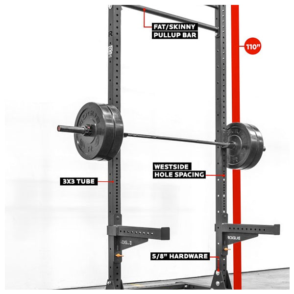 [774] SML-3 ROGUE 108\" MONSTER LITE SQUAT STAND - SINGLE PULL-UP BAR - JAULA PARA SENTADILLA