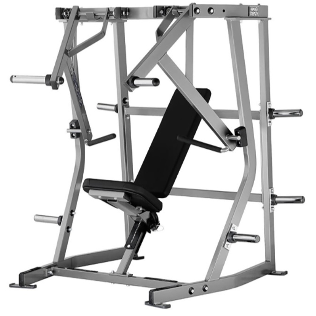 [990] PRENSA DE PECHO INCLINADA ISO LATERAL CARGADA CON DISCOS DE HAMMER STRENGTH
