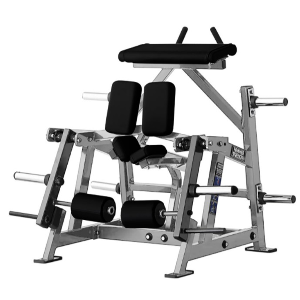FLEXIÓN DE PIERNAS ISO LATERAL EN POSICION DE RODILLAS CARGADO CON PLATOS DE HAMMER STRENGTH