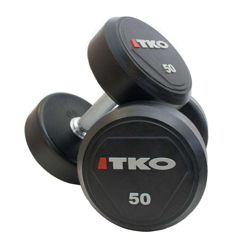 [1266] SOLID STEEL RUBBER DUMBBELLS TKO