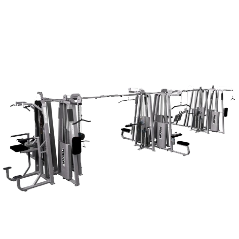 12-STACK 1 DIP CHIN ASSIST  2 TRICEPS  2 LONG PULL  2 CROSS OVER  2 PULL DOWN PRECOR