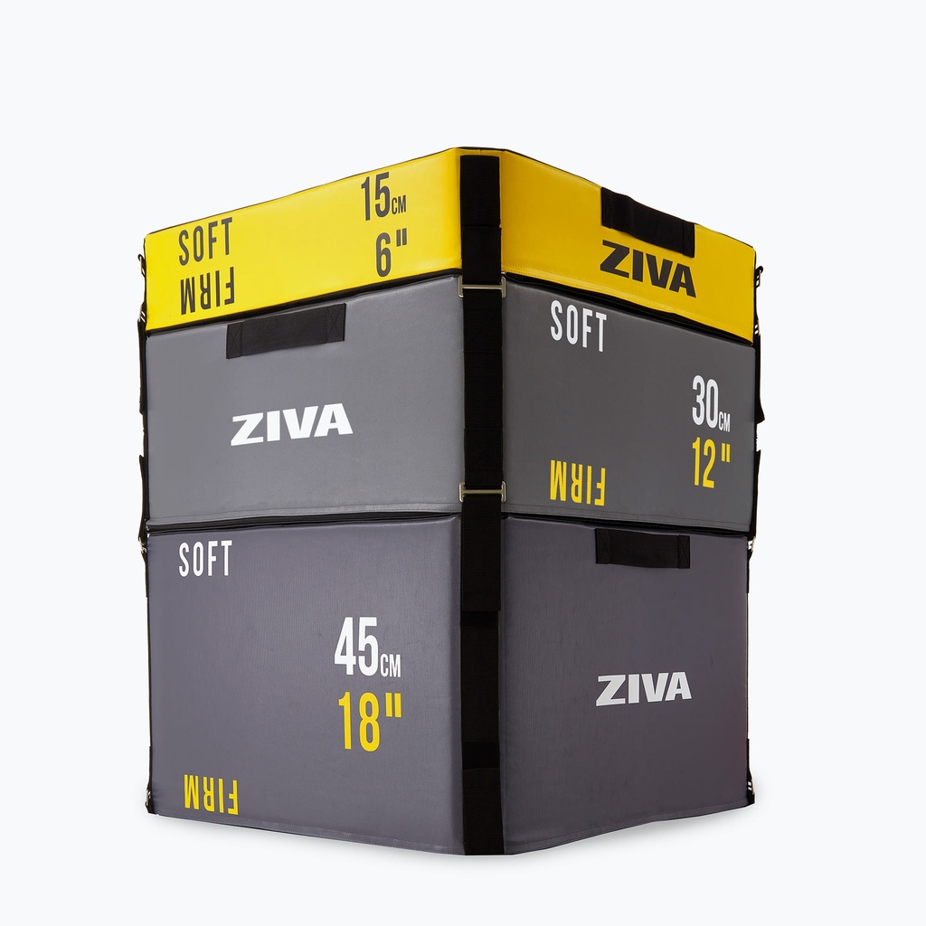 JUEGO DE 3 CAJAS PLYO DE SUPERFICIE DUAL ZIVA 15, 30 Y 45 CM