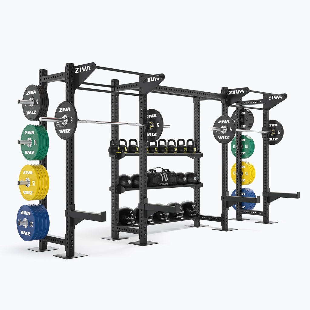 [2313] RACK INDEPENDIENTE XP SPACE SAVER DE 24' CON 2 SISTEMAS DE RACK CON SOPORTES EN FORMA DE J, BRAZOS DE SEGURIDAD Y CLAVIJAS PARA ALMACENAMIENTO DE PLATOS ZIVA