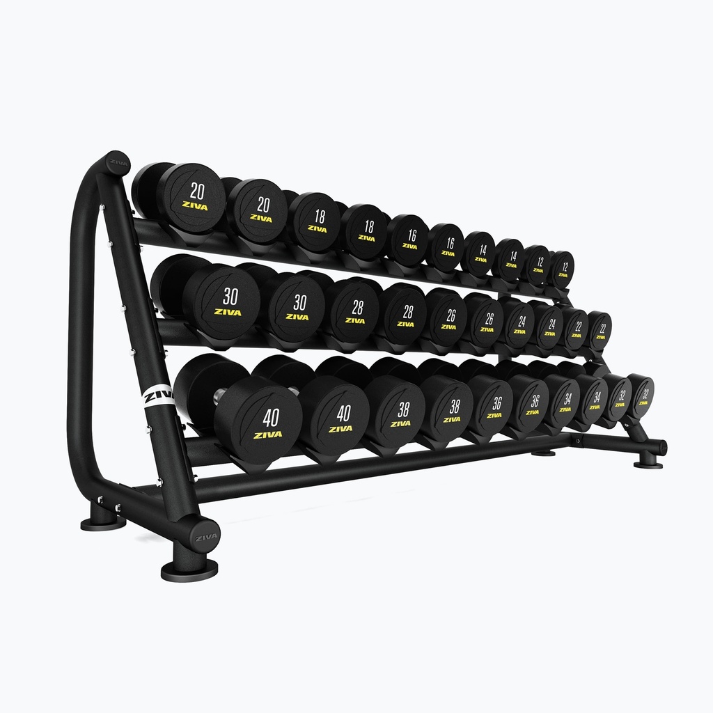 [2445] ST 15-PAIR, 3-TIER DUMBBELL RACK ZIVA