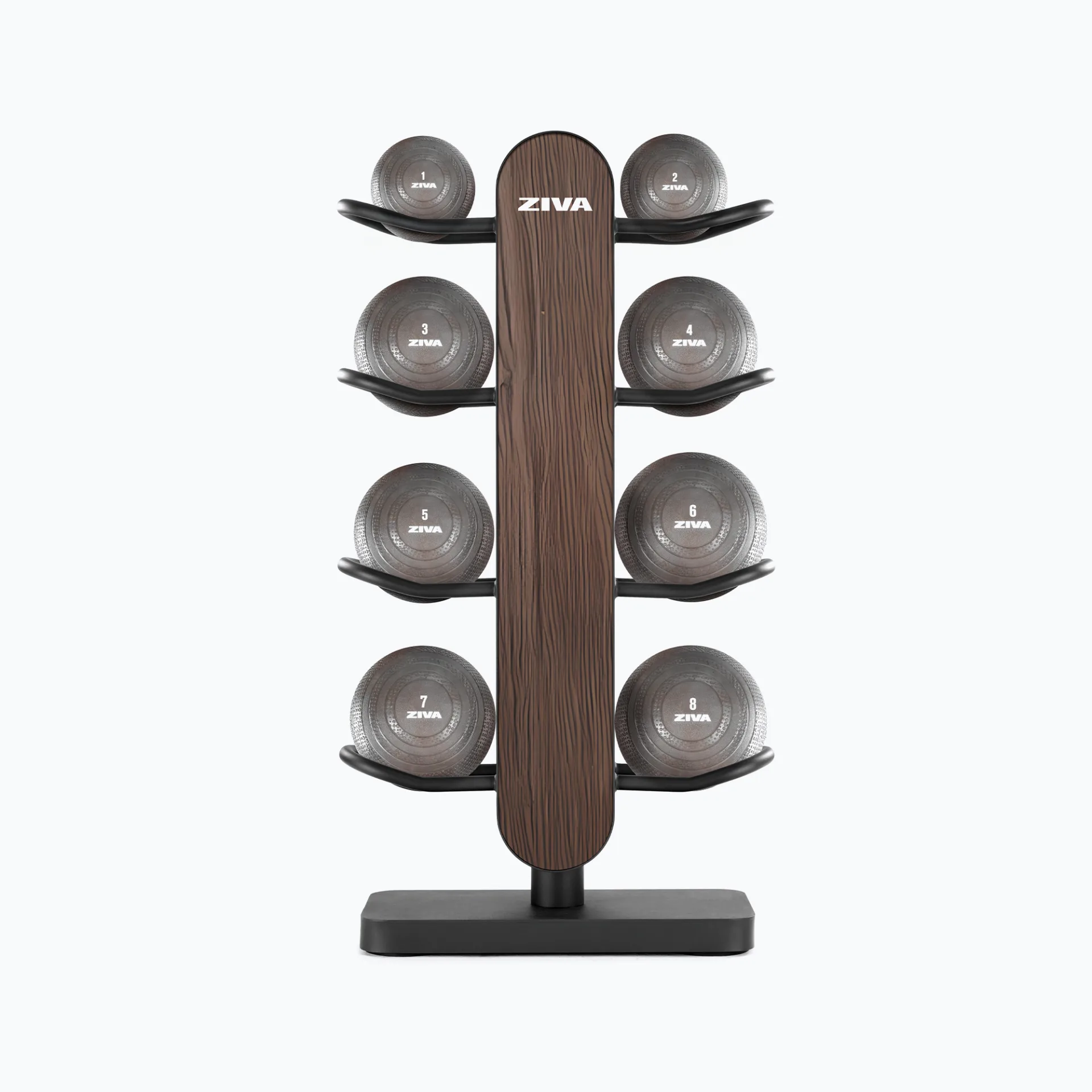 [2537] JUEGO DE BALONES MEDICINALES LUMINA 1 - 8KG + SOPORTE DE 8 BOLAS MÚLTIPLES LUMINA  (8 PIEZAS) ZIVA