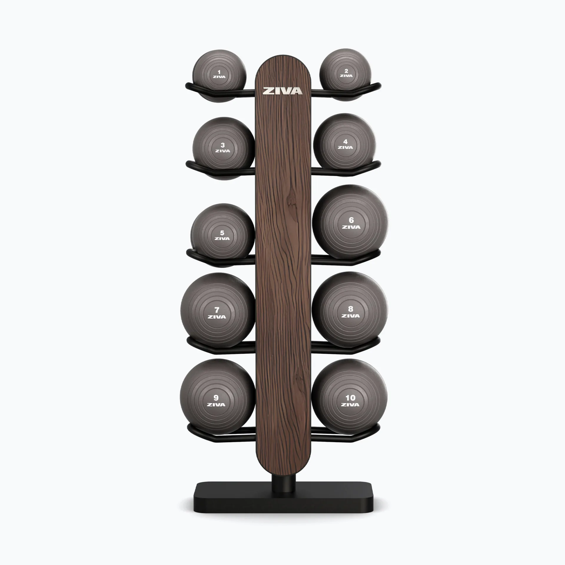 JUEGO DE BALONES MEDICINALES LUMINA 1-10 KG + SOPORTE DE BOLAS MÚLTIPLES LUMINA 10 (10 PIEZAS) ZIVA