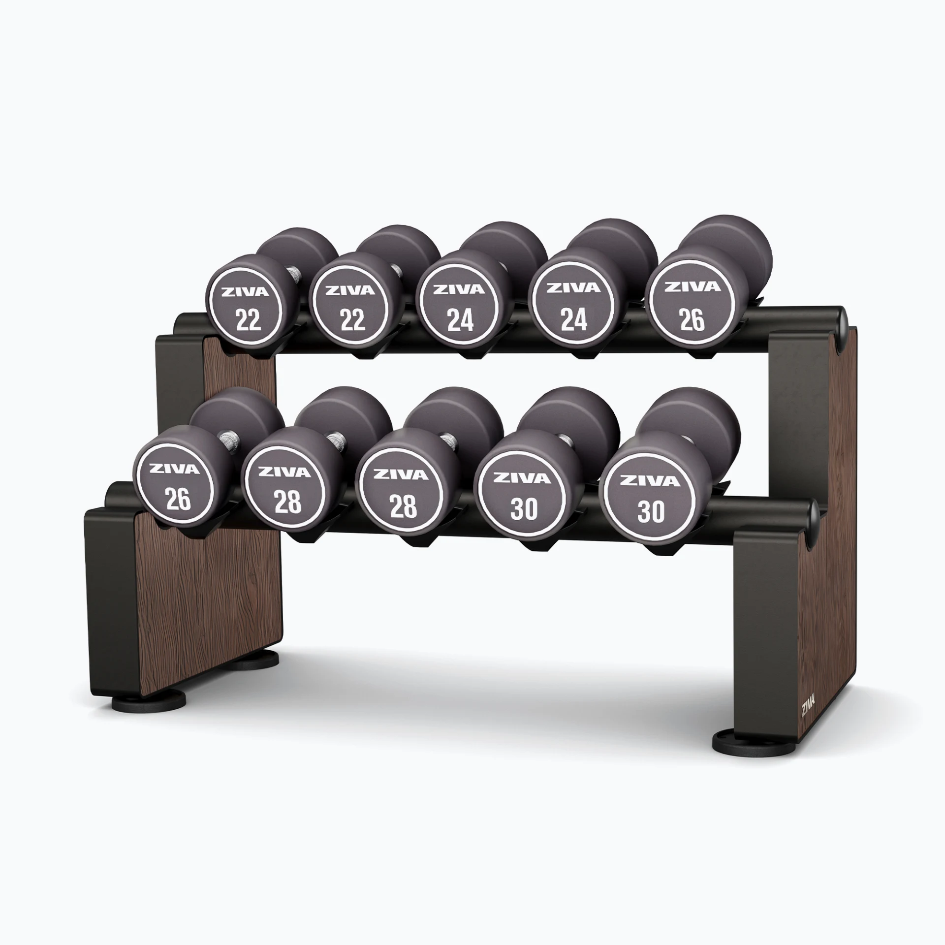 [2550] JUEGOS DE MANCUERNAS DE URETANO LUMINA + SOPORTE HORIZONTAL COMPACTO PARA MANCUERNAS LUMINA ZIVA