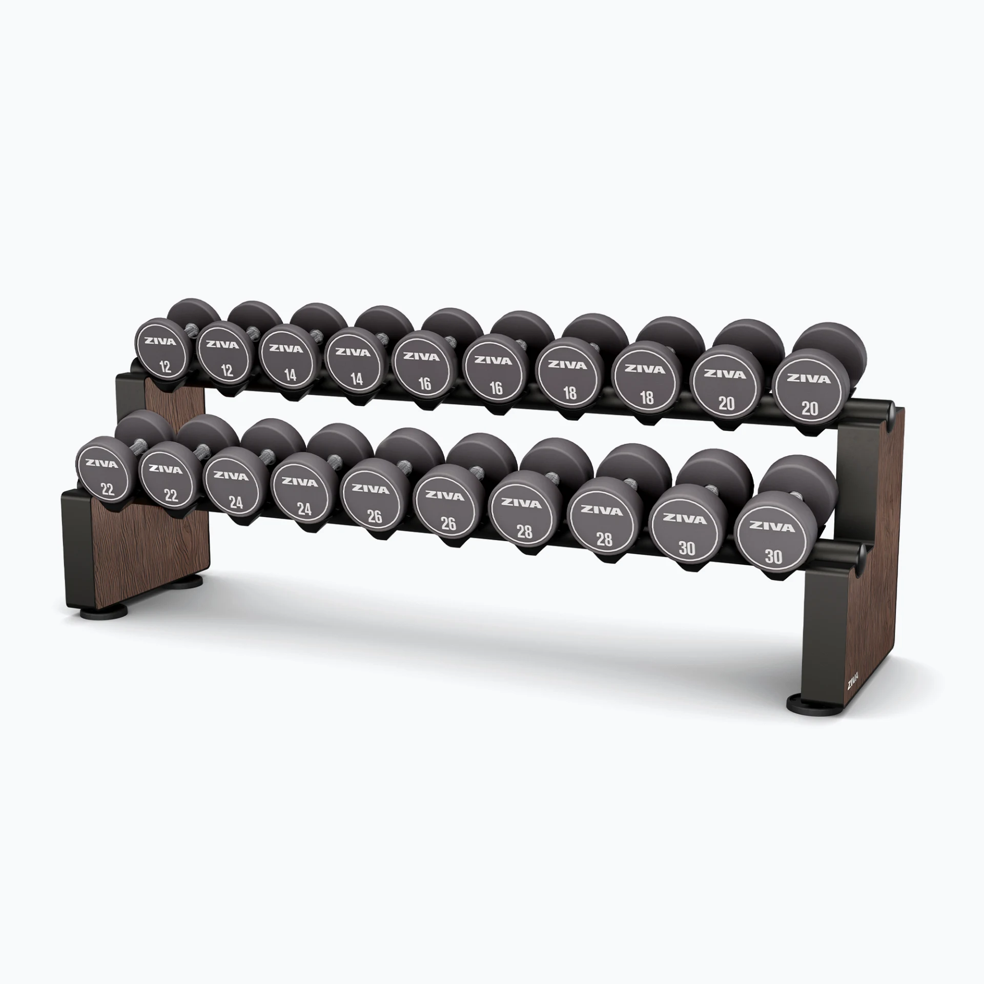 [2551] JUEGOS DE MANCUERNAS DE URETANO LUMINA + SOPORTE PARA MANCUERNAS HORIZONTAL GRANDE LUMINA ZIVA