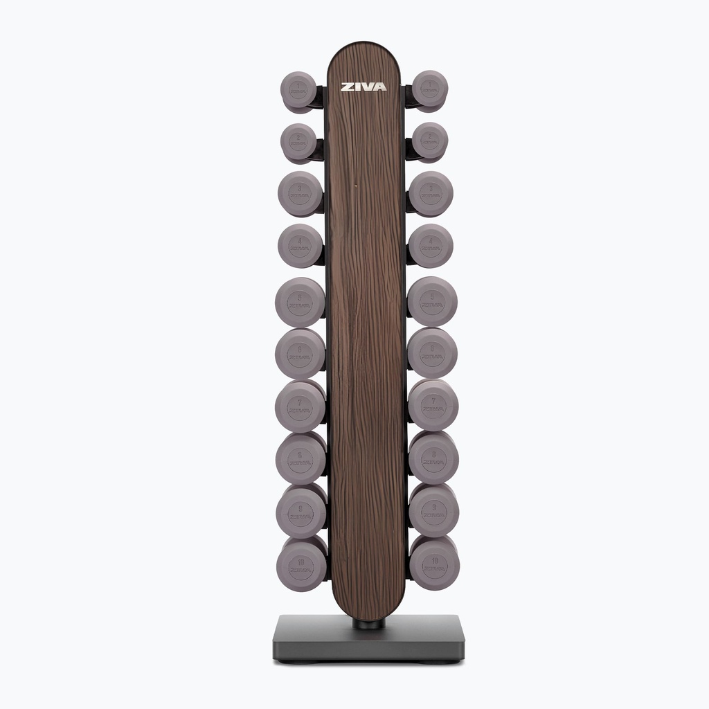 [2552] JUEGO DE MANCUERNAS ESTUDIO DE URETANO LUMINA 1-10KG + SOPORTE PARA MANCUERNAS VERTICALES LUMINA ZIVA