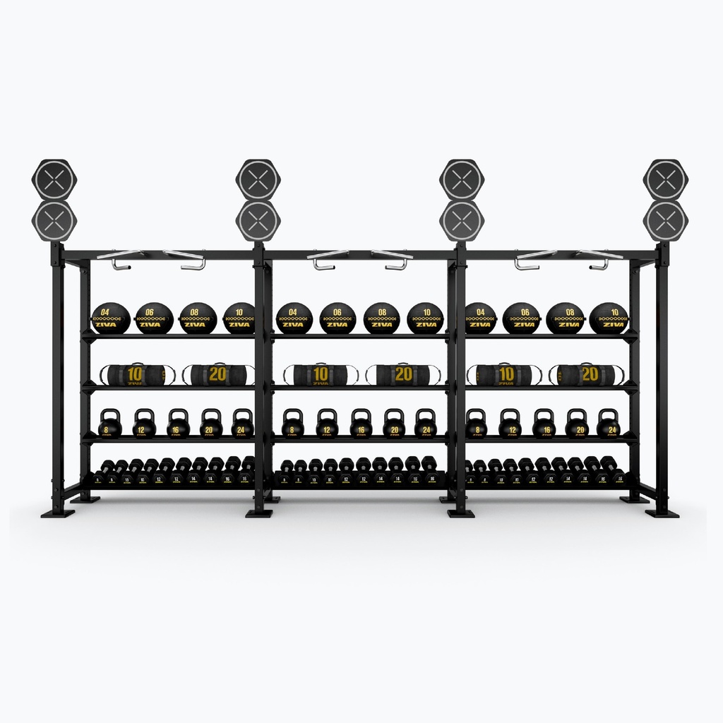 [2626] PARED PARA TRES RACKS DE ALMACENAMIENTO INOX ZIVA