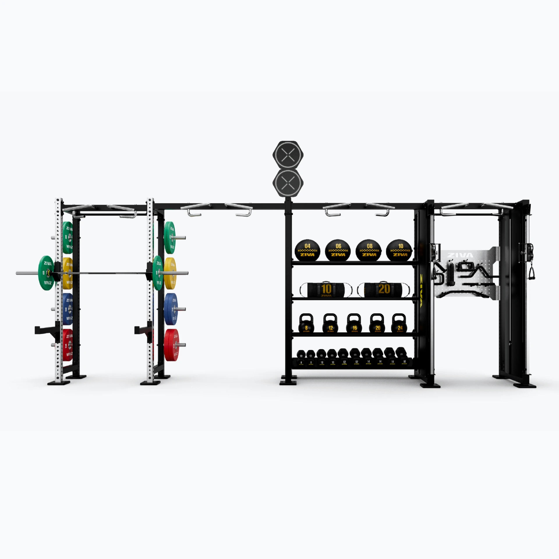 [2633] PARED PARA CUATRO CABLES Y MEDIO RACK INOX ZIVA
