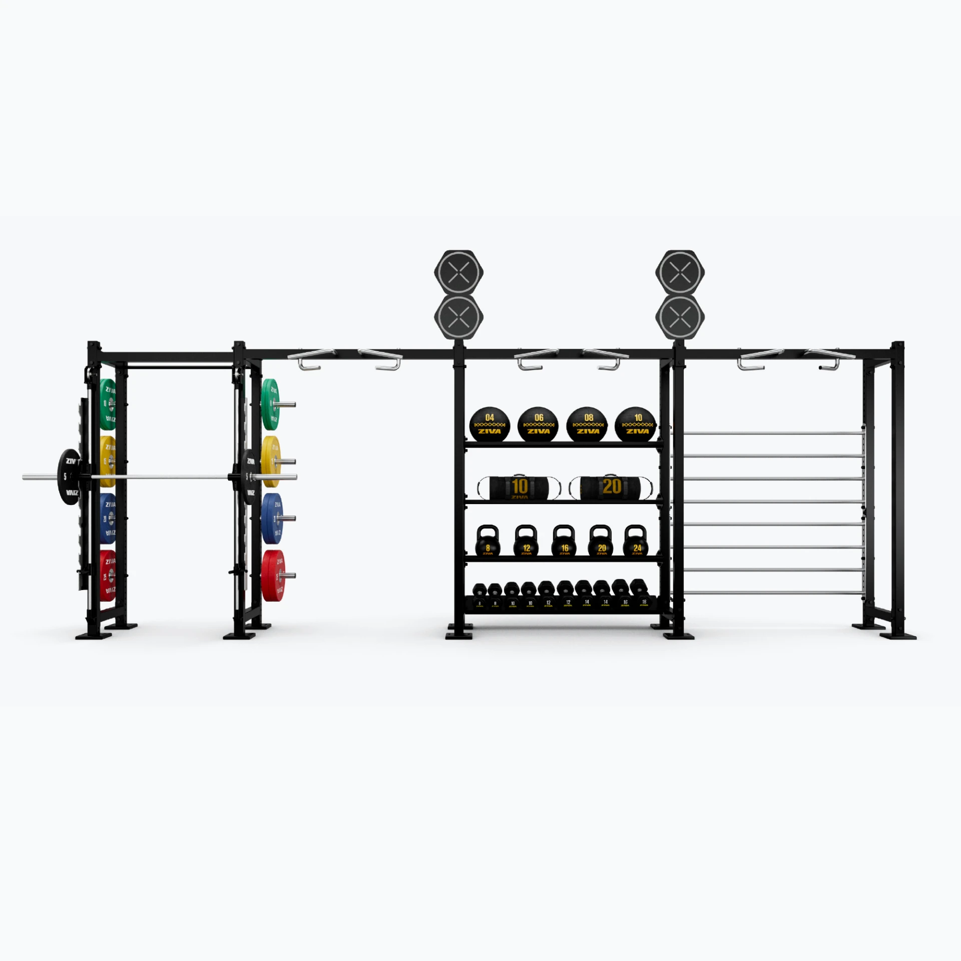 [2635] PARED PARA CUATRO MÁQUINA SMITH INOX ZIVA