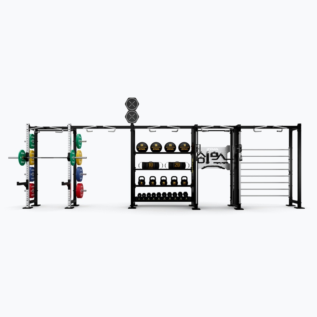 [2637] PARED PARA CINCO CABLES Y MEDIO RACK INOX ZIVA