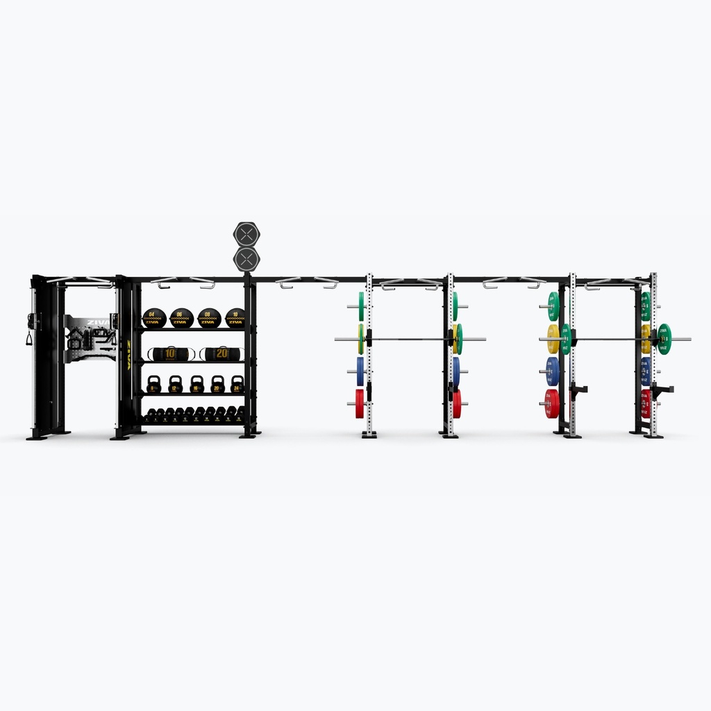 [2639] PARED PARA SEIS CABLES Y MEDIO RACK DOBLE INOX ZIVA