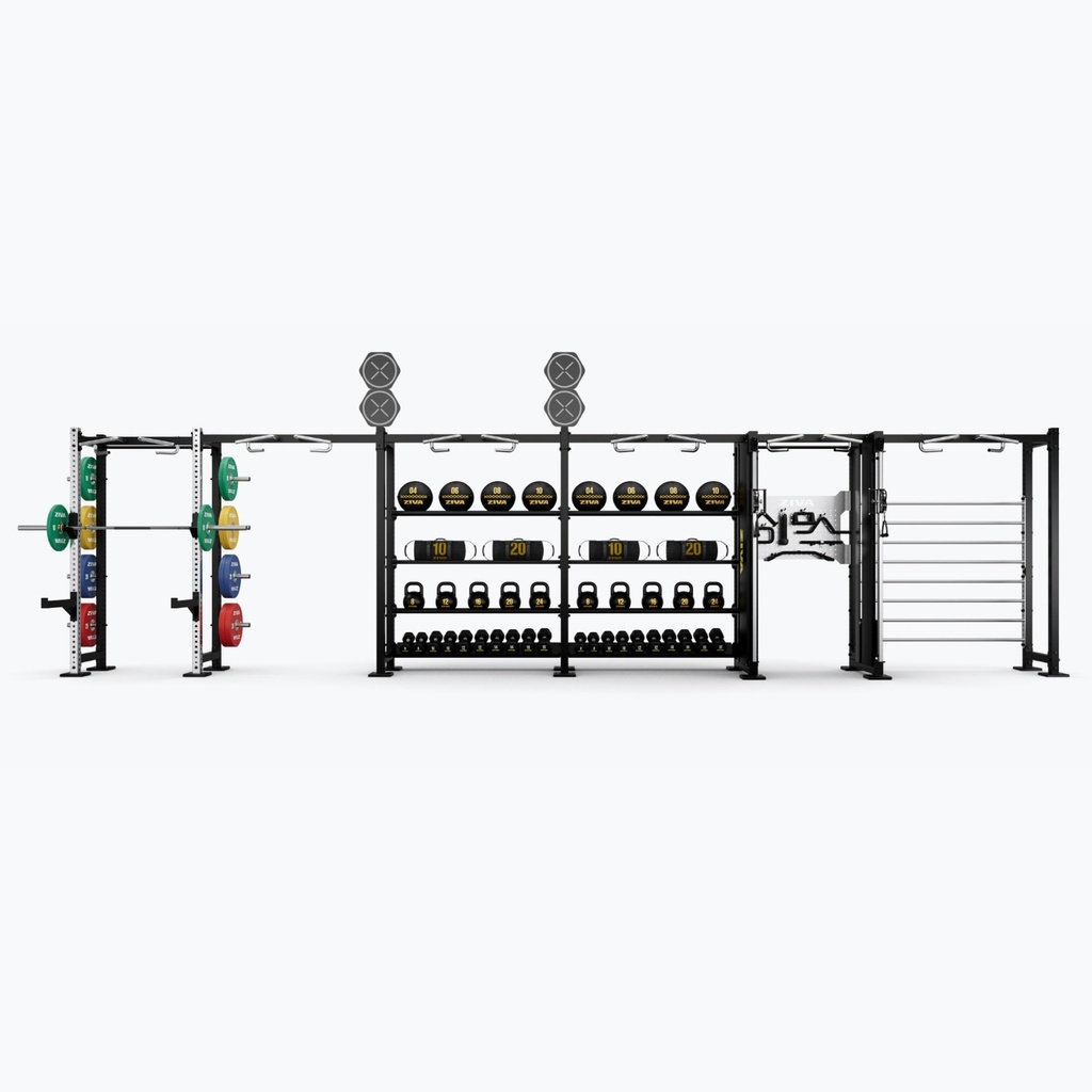 [2640] PARED PARA SEIS CABLES Y MEDIO RACK INOX ZIVA