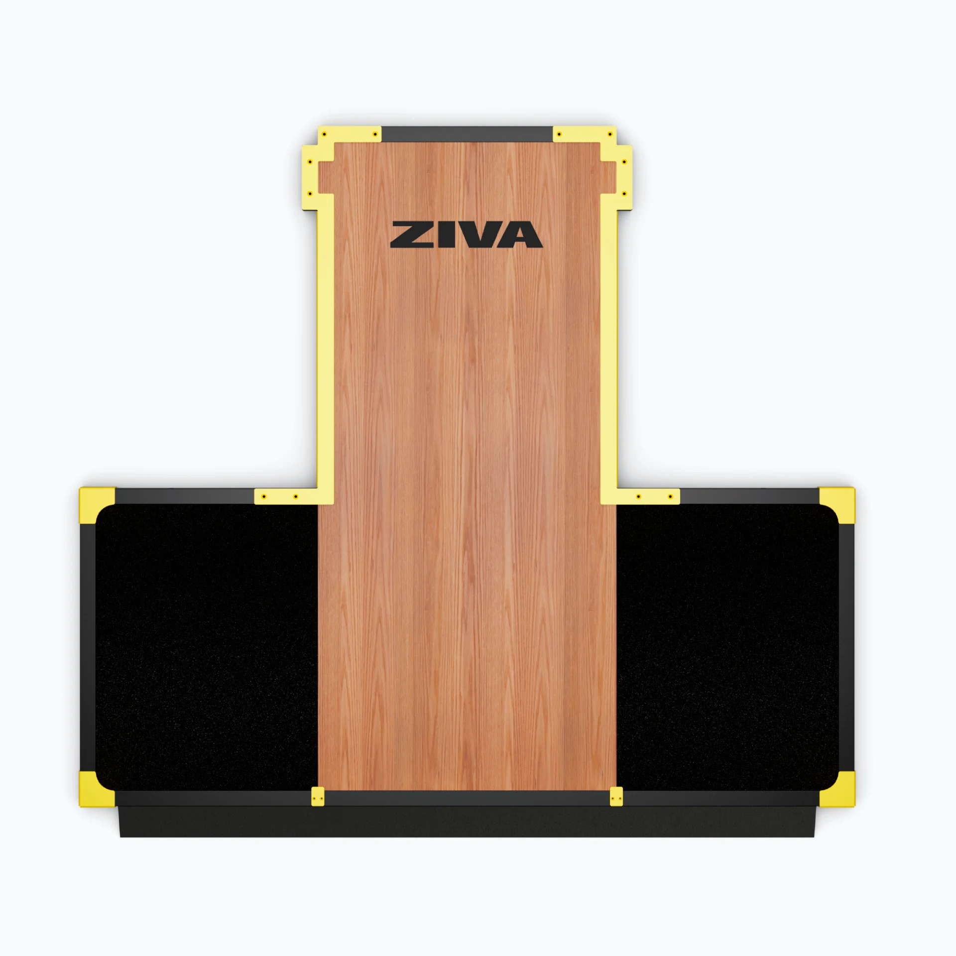 [2666] PLATAFORMA DE LEVANTAMIENTO DE MADERA CON RAMPA PARA HALF RACK INOX DE HUELLA REDUCIDA ZIVA