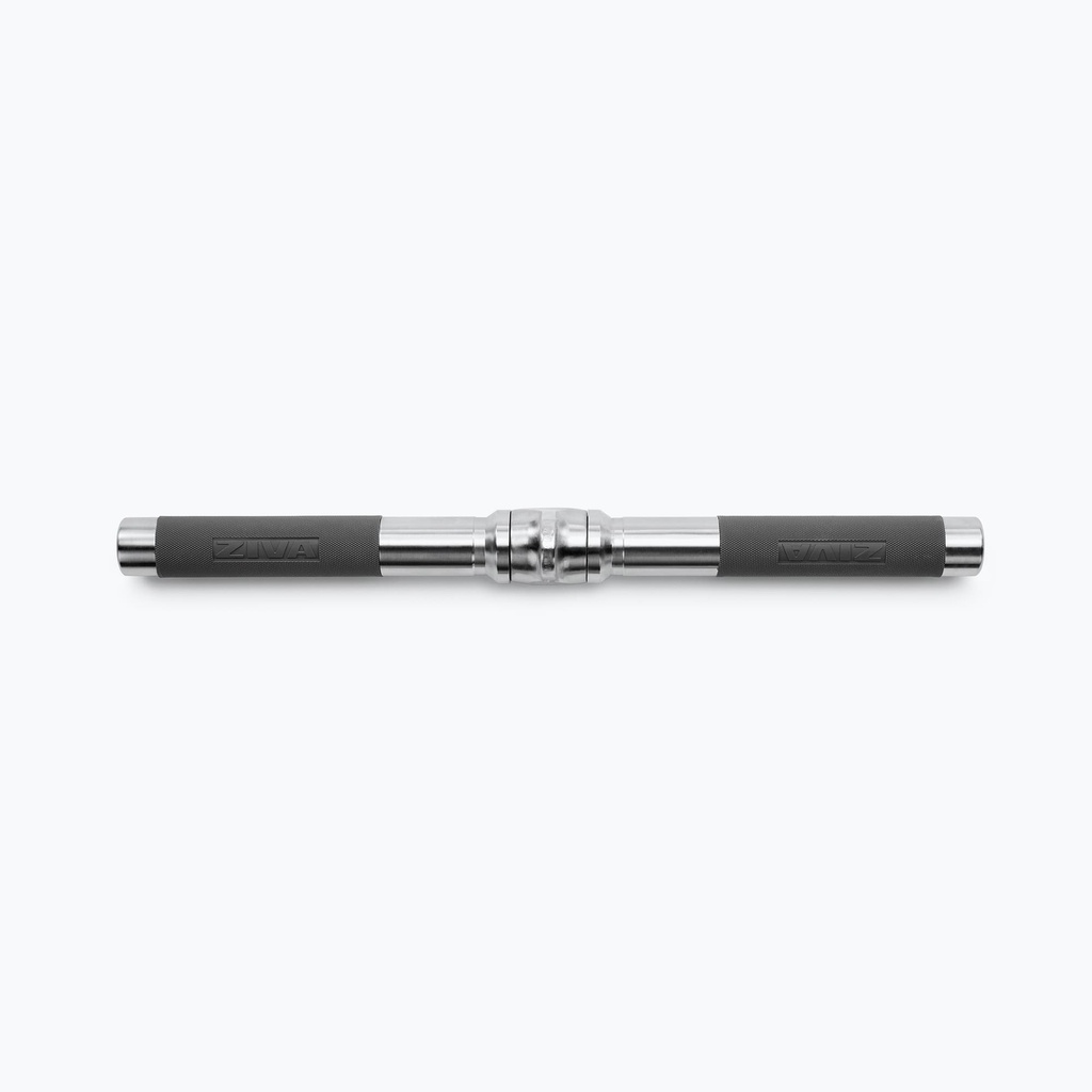 [2673] BARRA RECTA PARA TRÍCEPS DE CROMO DURO PREMIUM CON AGARRE DE POLIURETANO - 43 CM INOX ZIVA