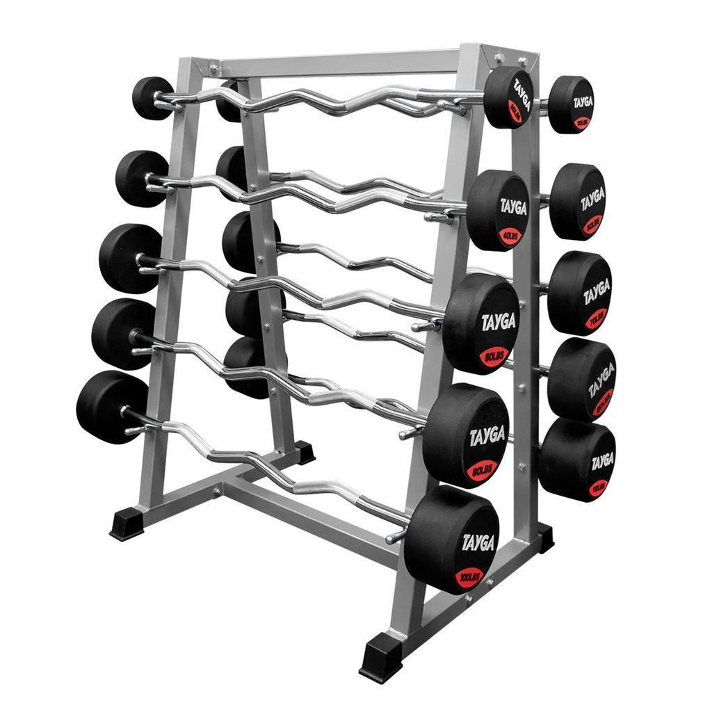 [29] SET DE 10 BARRAS Z DE 20 A 110 LB Y RACK GRIS TAYGA