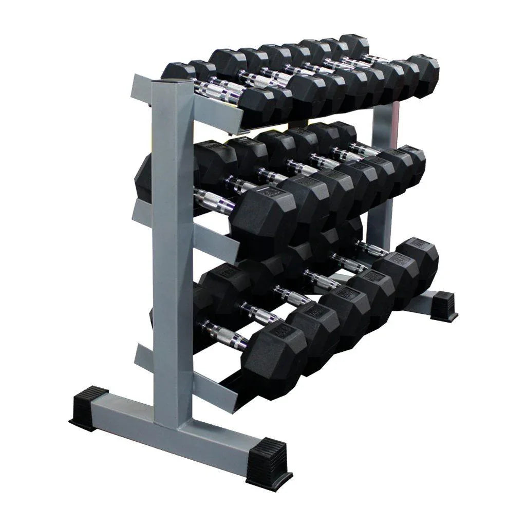 SET MANCUERNAS HEXAGONALES 10 PARES DE 5 A 50 LB Y RACK TAYGA